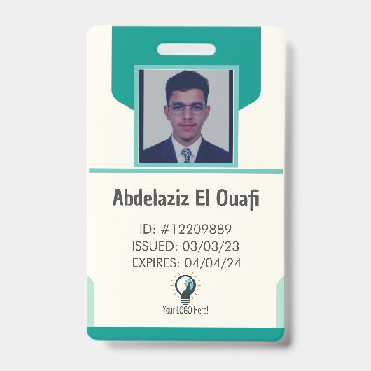 Personalisiertes Logo und Foto-ID-Abzeichen für Mi Ausweis (Vorderseite)