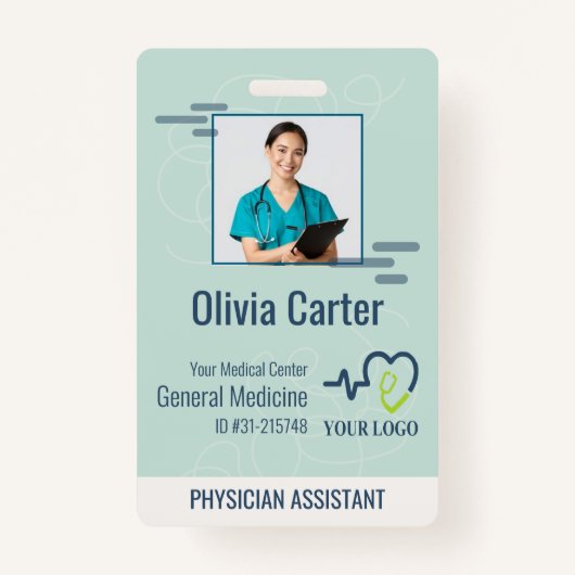 Personalisiertes Logo und Foto-ID des Krankenhause Ausweis (Vorderseite)