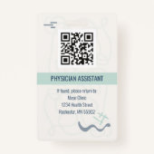 Personalisiertes Logo und Foto-ID des Krankenhause Ausweis (Rückseite)