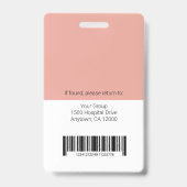 Personalisiertes Logo und Foto-ID des Krankenhause Ausweis (Back)