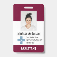Personalisiertes Logo und Foto-ID des Krankenhause