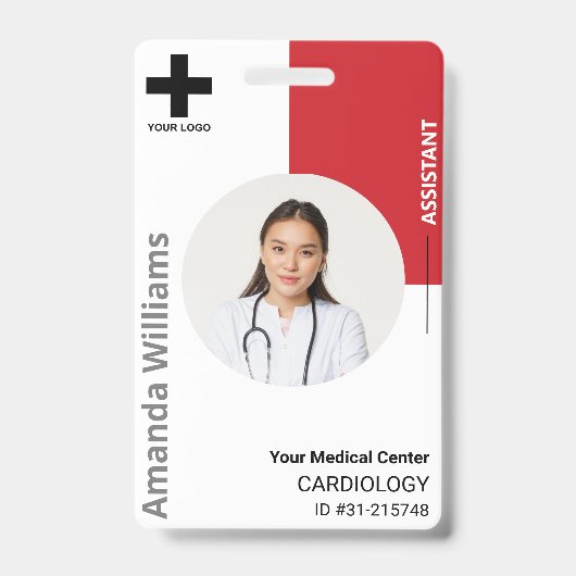 Personalisiertes Logo und Foto-ID des Krankenhause Ausweis (Front)