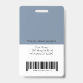 Personalisiertes Logo und Foto-ID des Krankenhause Ausweis (Back)