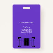 Personalisiertes Logo und Foto-ID des Krankenhause Ausweis (Rückseite)