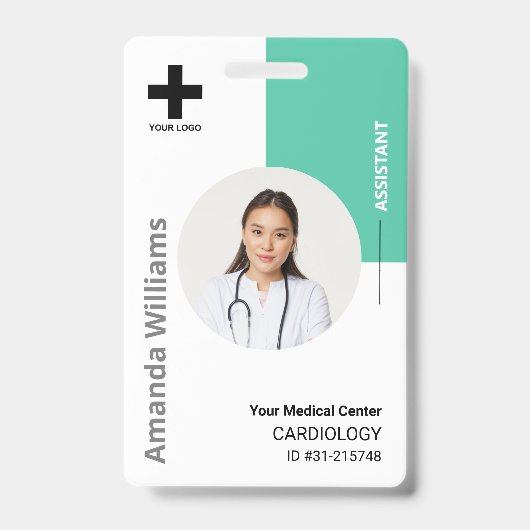 Personalisiertes Logo und Foto-ID des Krankenhause Ausweis (Front)