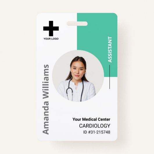 Personalisiertes Logo und Foto-ID des Krankenhause Ausweis (Vorderseite)