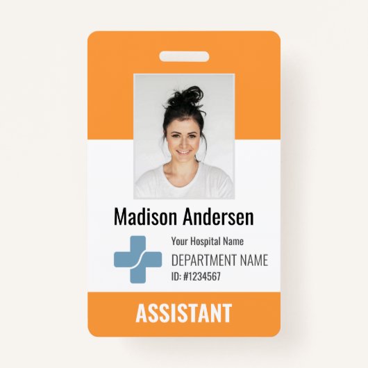 Personalisiertes Logo und Foto-ID des Krankenhause Ausweis (Vorderseite)