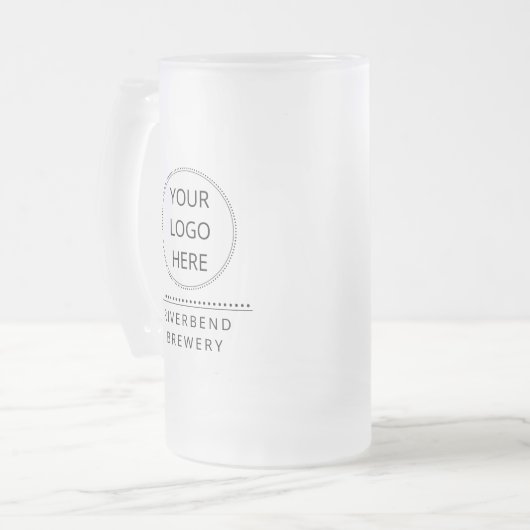 Personalisiertes Logo und Mattierter Text Mattglas Bierglas (Vorderseite Links)