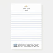 Personalisiertes Logo und QR-Code Post-it Klebezettel (Vorderseite)