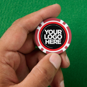 Personalisiertes Logo und Text Cool Rot Pokerchips