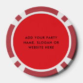 Personalisiertes Logo und Text Cool Rot Pokerchips (Rückseite)