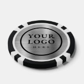 Personalisiertes Logo und Text Faux-Silber-Metall Pokerchips (Einzeln)