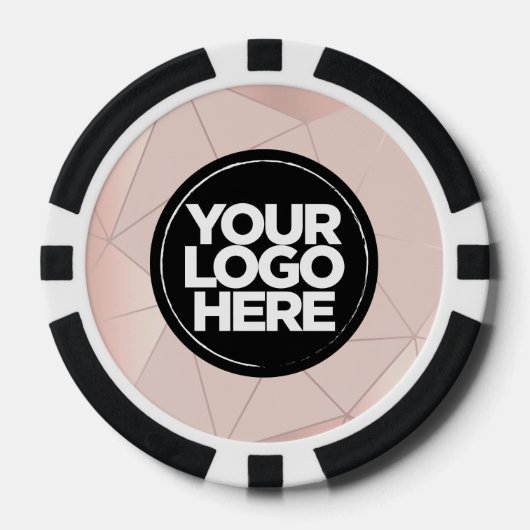 Personalisiertes Logo und Text Geometrisches Rosa Pokerchips (Vorderseite)