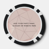Personalisiertes Logo und Text Geometrisches Rosa Pokerchips (Rückseite)