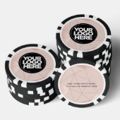 Personalisiertes Logo und Text Geometrisches Rosa Pokerchips (Stapel)