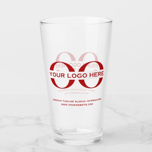 Personalisiertes Logo und Text Glas (Rückseite)