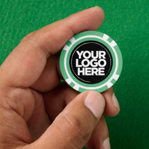 Personalisiertes Logo und Text Kühl Pastell Grün Pokerchips