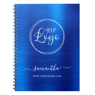 Personalisiertes Logo von Royal Blue Fox White Bus Notizblock