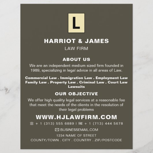 Personalisiertes Logo, Werbung für juristische Die Flyer (Vorne)