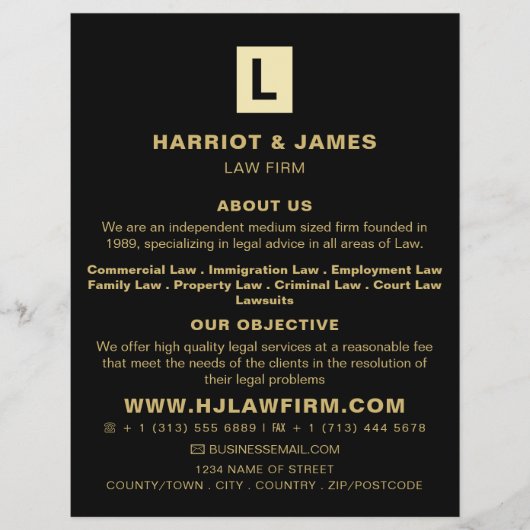 Personalisiertes Logo, Werbung für juristische Die Flyer (Vorne)