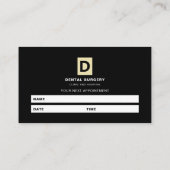 Personalisiertes Logo, Zahnarzternennung Visitenkarte (Rückseite)