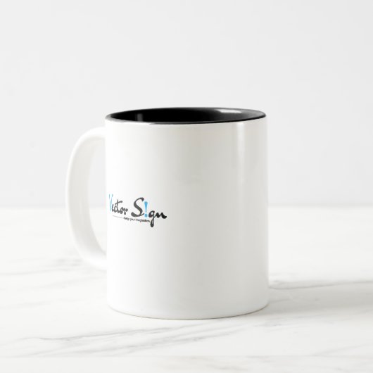 Personalisiertes Logo Zweifarbige Tasse (Vorderseite Links)