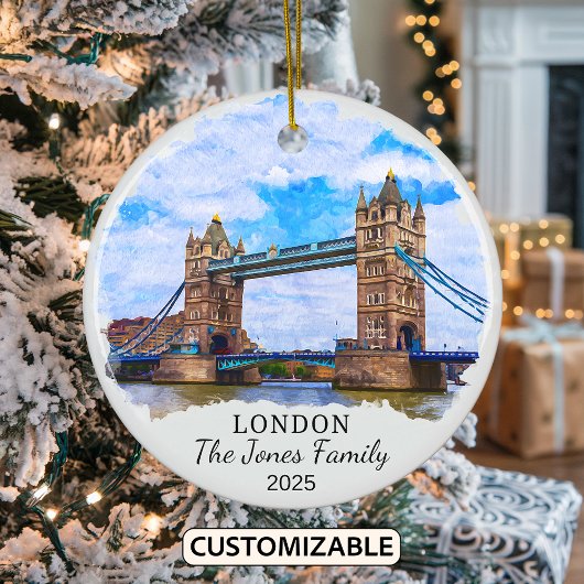Personalisiertes Londoner Ornament, England Keramik Ornament