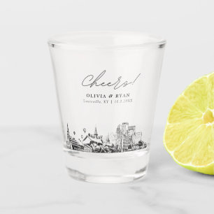 Personalisiertes Louisville-Hochzeitsgeschenk Pros Schnapsglas