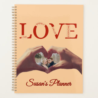 Personalisiertes LOVE-Akronym-Foto Planer