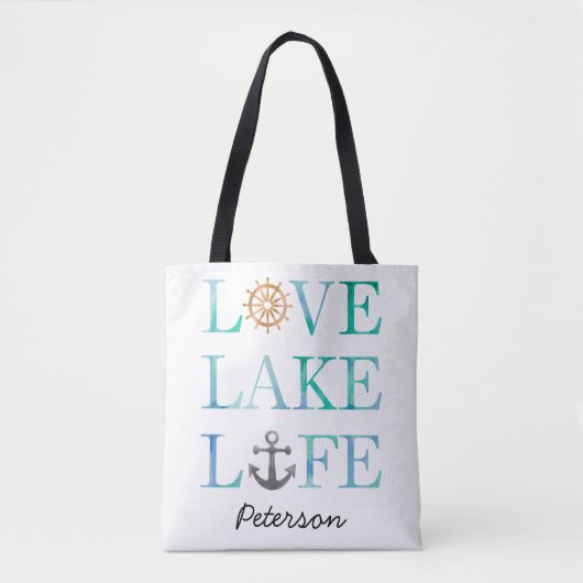 Personalisiertes Love See-LebenseeWatercolor Tasche (Vorderseite)