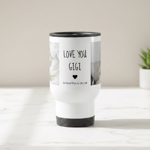 Personalisiertes 'Love You Gigi' Foto-Kollage Reisebecher