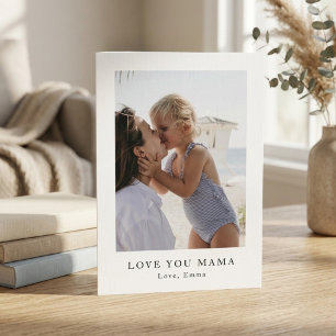 Personalisiertes Love You Mama Foto Individuell Feiertagskarte