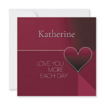 Personalisiertes 'Love You More Each Day'-Herz-Des