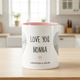 Personalisiertes Love You Nonna Benutzerdefinier Zweifarbige Tasse