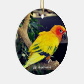 Personalisiertes Lovebird-Foto Keramik Ornament (Rechts)