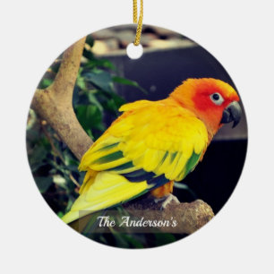 Personalisiertes Lovebird-Foto Keramik Ornament