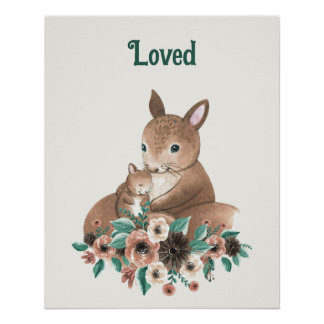 Personalisiertes "Loved Mother & Baby Squirrel" Poster