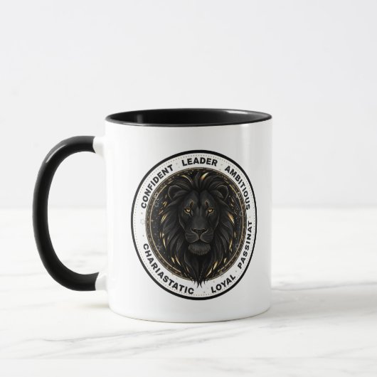 Personalisiertes Löwe-Sternzeichen Name und Eigens Tasse (Links)