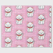 Personalisiertes Lucky Cat Art Geschenkpapier (Flach)