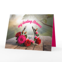 Personalisiertes Lucky Horseshoe und Rose Liebe