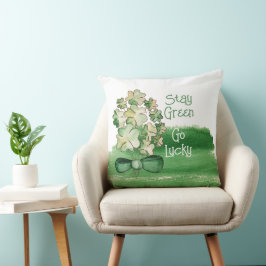 Personalisiertes Lucky Kleeblatt Klee Wasserfarbe Kissen