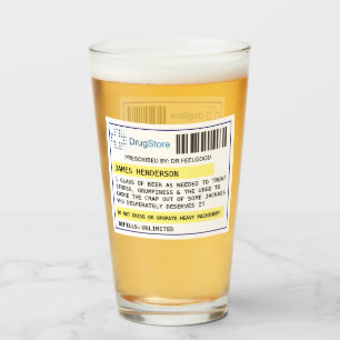 Personalisiertes lustiges Bier-/Cider-Rezeptglas Glas