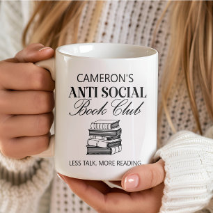 Personalisiertes lustiges Buchliebhaber Introverti Kaffeetasse