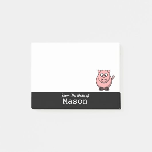 Personalisiertes lustiges fettes rosa Schwein Post-it Klebezettel (Vorderseite)