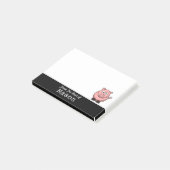 Personalisiertes lustiges fettes rosa Schwein Post-it Klebezettel (angewinkelt)