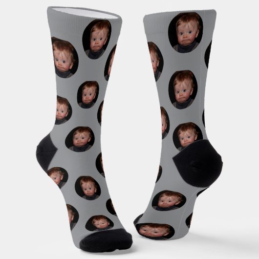 Personalisiertes lustiges Gesichtsfoto Socken (Gewinkelt)