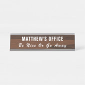 Personalisiertes, lustiges Office-Zeichen Schreibtischnamensplakette (Vorderseite )