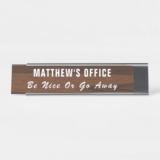 Personalisiertes, lustiges Office-Zeichen Schreibtischnamensplakette (Vorderseite )