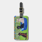 Personalisiertes lustiges Pool-Party Labradors Gepäckanhänger (Vorderseite vertikal)