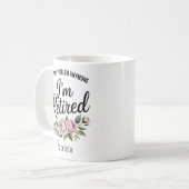 Personalisiertes lustiges Ruhestandsgeschenk für F Kaffeetasse (Vorderseite Links)